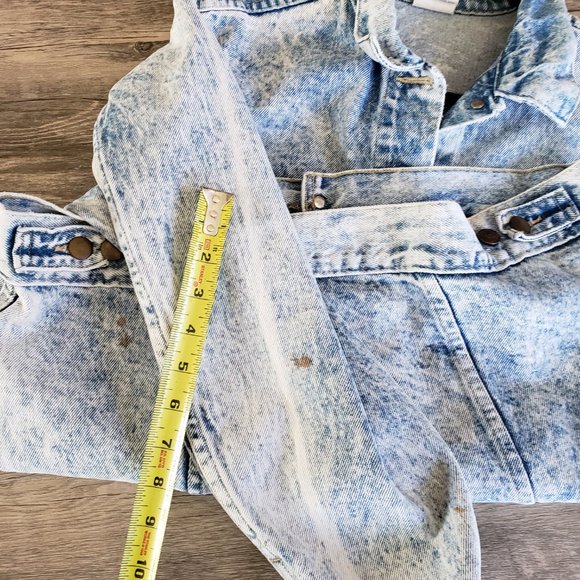 Vintage 80s Stone Wash Denim Button Up Jacket - Picture 8 of 8